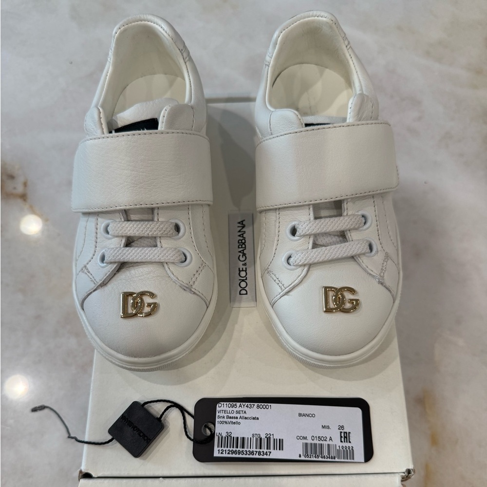 Dolce & Gabbana White Kids Tennis Shoes